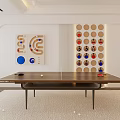 Indoor Sports Equipment Ping Pong Table With Wall Game Panels And Scattered Balls Paddles
