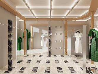 Modern Clothing Store Tide Brand Buyer Clothing Store 3d model