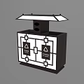 Public Recycling Facility With Sheltered Top Dual Compartments And Recyclable Signs