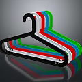 Modern Colorful Hanger With Multicolored Stripes And Shiny Reflective Surface