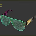 Stylish Sunglasses With Black Frame Orange Lens And Gold Decorative Accents