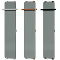 Stylish Modern Bathroom Accessories Three Gray Shelves With Different Colored Tops