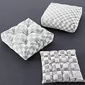 Decorative Throw Pillows with Quilted Diamond Pattern in Light Green Gray Beige Colors