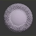 3D Rendered Decorative Light Purple Sphere With Intricate Hollow Geometric Patterns