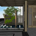 Traditional Garden Landscape Design With Courtyard Water Pool And Stone Lanterns