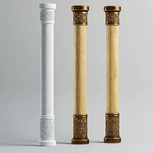 New Chinese-style Column Carved Column 3d model