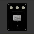 Black Digital Meter Device Featuring Three Circular Ports And Display Screen