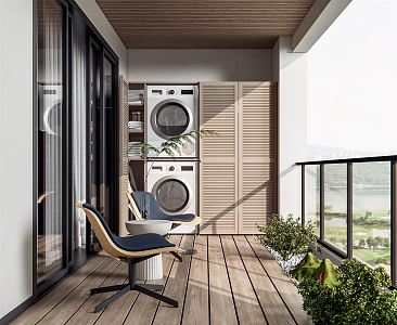 Modern Balcony 3d model