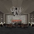 Modern Hall Hotel Lobby 3d model