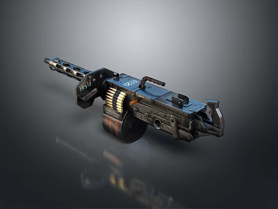 Browning Machine Gun Browning Gatling White Machine Gun Machine Gun Bullet Military 3d model