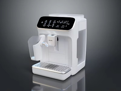 White Smart Coffee Machine With Digital Display Automatic Brew Spout And Drip Tray 3d model
