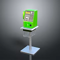 Green Self Service Electronic Appliance With LCD Screen Control Panel And Basket Stand