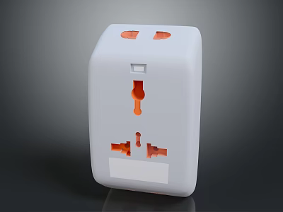 White Electrical Switch Panel With Multiple Sockets And Sleek Design 3d model
