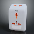 White Electrical Switch Panel With Multiple Sockets And Sleek Design 3d model