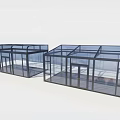 Modern Glass Canopy Structure For Outdoor Patio With Transparent Roof And Frame Design