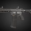 Modern Black Tactical Assault Rifle With Rail System And Detachable Magazine Firearm