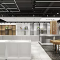 Modern Clothing Store Interior With Display Racks Fitting Mirrors Cashier Counter And Lighting Design