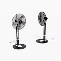 Modern Black Standing Air Conditioner Fan Design With Stable Base And Power Cord