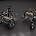 Modern Bicycles With Wooden Seats And Metallic Storage Baskets Design