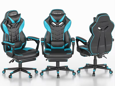 Ergonomic Black And Blue Gaming Office Chair With Adjustable Comfortable Modern Design 3d model