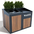 Modern style dustbin dustbin public facilities highway facilities recycling bin 3d model