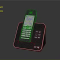 Digital Cordless Phone With Numeric Keypad Time Display And Charging Base 3d model