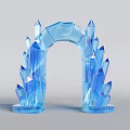 Stunning Blue Crystal-like Event Entrance Arch With Shiny Transparent Decorative Spikes