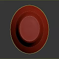 Stylish Red Felt Hat With Wide Brim And Stitching Detail On Dark Background