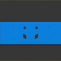 Blue Car Chassis Structure With Structural Brackets And Mounting Holes