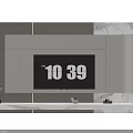 Modern Minimalist TV Background Wall Design With Gray Panel And Marble Accents And Strip Lighting