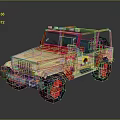 Beige And Red Military Off Road Vehicle Open Top Building Block Toy Model