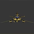 Cosmic Aerospace Craft Model With Black Gold Design And Blue Cockpit