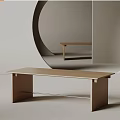 Table Solid Wood Dining Table Long Table Simple Table 3d model