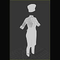 Professional Black Chef Uniform Set With Hat Top Apron And Pants