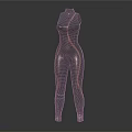 Mannequin Displaying Black Fitted Jumpsuit With Orange Stripe Design Details 3d model