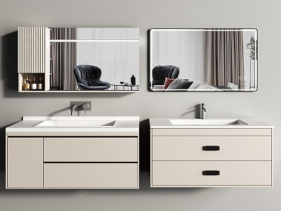 Modern Bathroom Cabinet Bathroom Cabinet Washstand Bathroom Mirror Bathroom Mirror Washbasin 3d model