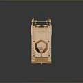 Golden Tank Model With Metallic Texture Shiny Surface Detailed Tracks And Turret