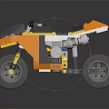 Lego Yellow And White Motorcycle Toy Model With Big Wheels Detailed Build Design