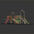 Outdoor Kids Play Equipment With Colorful Slides Wooden Climbing Frames And Stairs