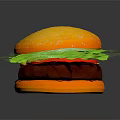 Delicious Hamburger With Yellow Sesame Bun Green Lettuce And Beef Patty