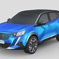 Blue SUV Car with Modern Front Design Black Roof and Alloy Wheels