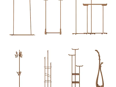 Modern Various Styles Clothing Racks With Stylish Designs For Home Wardrobe 3d model