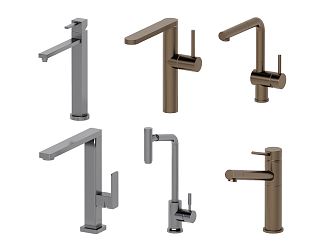 Modern faucet combination 3d model