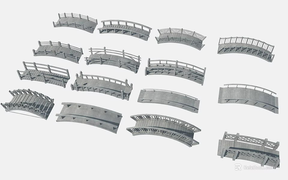 Assorted Bridge Models with Diverse Architectural Designs and Structural Features 3d model