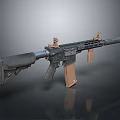 Tactical Assault Rifle With Black Body Scope Brown Magazine And Ergonomic Grip Design