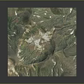 Detailed 3D Terrain Model Featuring Mountain Ranges Green Vegetation And Snowy Peaks