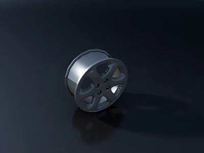 Car Alloy Wheel With Modern Spoke Design And Silver Metallic Finish 3d model