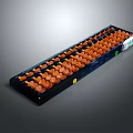 Classic Abacus With Black Frame And Orange Beads As Traditional Calculation Tool