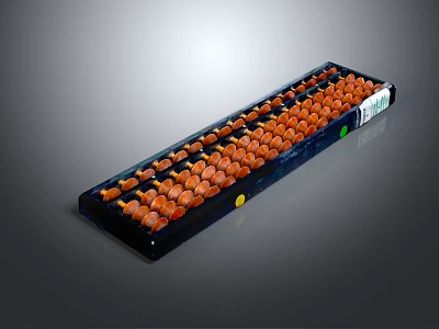 Classic Abacus With Black Frame And Orange Beads As Traditional Calculation Tool 3d model