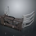 Industrial Metal Frame Mechanical Device With Gray Handrails And Brown Components